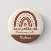 カスタムボホレインボーOT職業セラピスト 缶バッジ (正面)