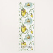 カスタムボホ水彩蝶の花模様 ヨガマット (正面)