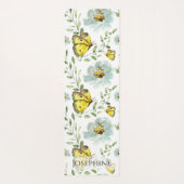 カスタムボホ水彩蝶の花模様 ヨガマット (裏面)