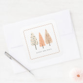 カスタムボホ自然ミニマリスト線アートノルディックパイン スクエアシール (封筒)