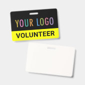 カスタムボランティアバッジ クリップまたはラニヤード イベントロゴ バッジ (Front & Back)