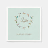 カスタムボンアペティットカリフォルニアハミングバード スタンダードカクテルナプキン (正面)