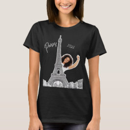 カスタムボンジュール2026: エッフェル塔のお土産 Tシャツ