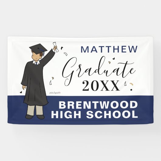 カスタムボーイアバター|高校卒業旗 横断幕 (横)