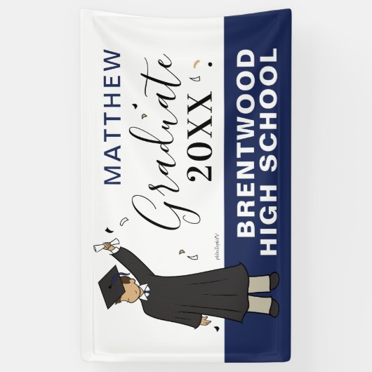 カスタムボーイアバター|高校卒業旗 横断幕 (縦)