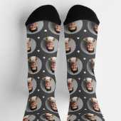 カスタムボーイフレンド写真木炭グレーラブ ソックス (上部)