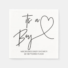 カスタムボーイベビーシャワーカクテルナプキンパーティーデコール スタンダードカクテルナプキン