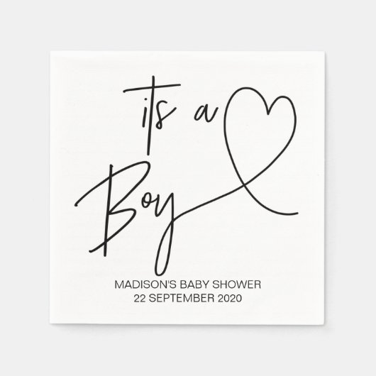 カスタムボーイベビーシャワーカクテルナプキンパーティーデコール スタンダードカクテルナプキン (正面)