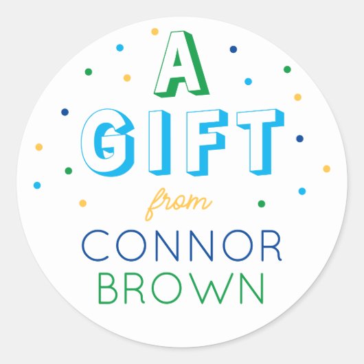 カスタムボーイ名門私立校風の誕生日シール ラウンドシール (正面)