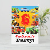 カスタムボーイ第6誕生日建築トラックパーティー 招待状 (スタンド正面)
