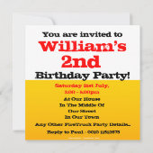 カスタムボーイ2歳の消防車パーティー 招待状 (裏面)