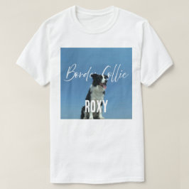 カスタムボーダーコリー写真レトロブルータイポグラフィー Tシャツ