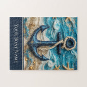 カスタムボートネーム航海のシーいかり ジグソーパズル (横)