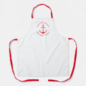 カスタムボート名ウェルカムアボード航海のいかり エプロン (正面)