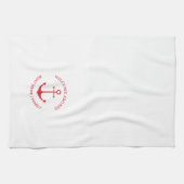 カスタムボート名ウェルカムアボード航海のいかり キッチンタオル (横)