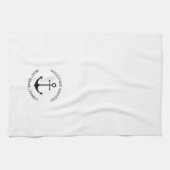 カスタムボート名ウェルカムアボード航海のいかり キッチンタオル (横)