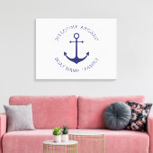 カスタムボート名ウェルカムアボード航海のいかり キャンバスプリント (インサイチュ (リビング))