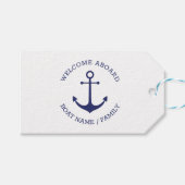 カスタムボート名ウェルカムアボード航海のいかり ギフトタグ (正面(横))