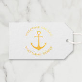 カスタムボート名ウェルカムアボード航海のいかり ギフトタグ (正面 (横))