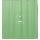 カスタムボート名ウェルカムアボード航海のいかり シャワーカーテン (正面)