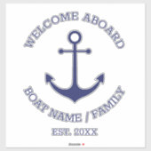 カスタムボート名ウェルカムアボード航海のいかり シール (シート)