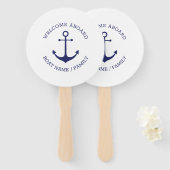 カスタムボート名ウェルカムアボード航海のいかり ハンドファン (正面&裏面)