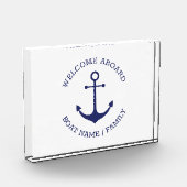 カスタムボート名ウェルカムアボード航海のいかり フォトブロック (左)