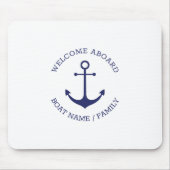カスタムボート名ウェルカムアボード航海のいかり マウスパッド (正面)