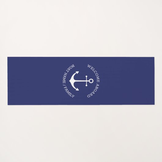 カスタムボート名ウェルカムアボード航海のいかり ヨガマット (裏面(横))