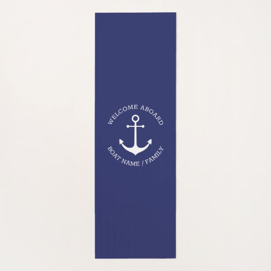 カスタムボート名ウェルカムアボード航海のいかり ヨガマット (裏面)