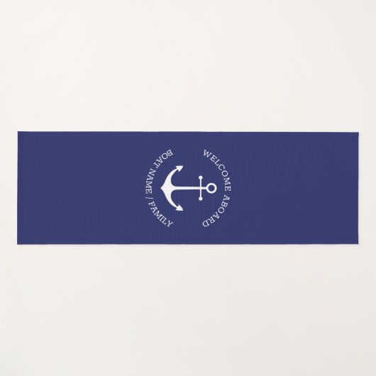カスタムボート名ウェルカムアボード航海のいかり ヨガマット (正面(横))