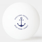 カスタムボート名ウェルカムアボード航海のいかり 卓球ボール (正面)