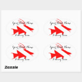 カスタムボート名ホッグ魚スナッパーシール 楕円形シール (シート)