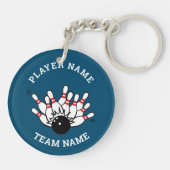 カスタムボーリングチームロゴ |キーチパーソナライズされたェイン キーホルダー (裏面)