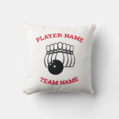 カスタムボーリングチームロゴ |スポーツバーホームデコール クッション (正面)