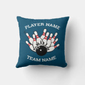 カスタムボーリングチームロゴ |枕パーソナライズされた クッション (裏面)