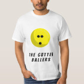 カスタムボーリングチーム名 |イエローボーリングボール Tシャツ (正面)