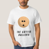 カスタムボーリングチーム名 |オレンジボーリングボール Tシャツ (正面)