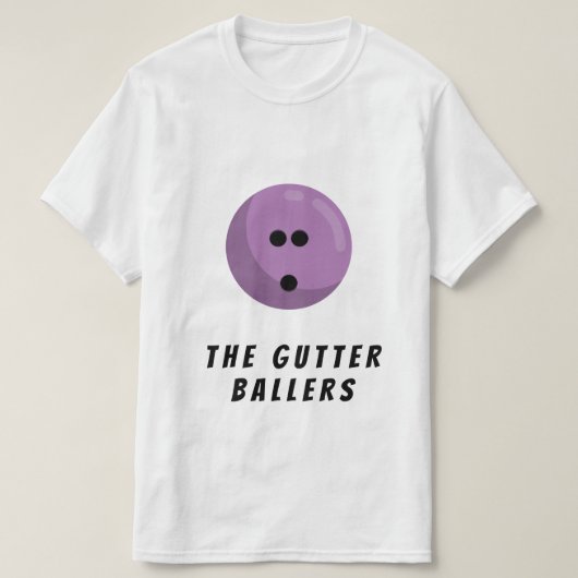 カスタムボーリングチーム名 |ラベンダーボウリングボール Tシャツ (デザイン正面)