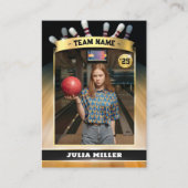 カスタムボーリングトレーディングカーモダンド、ボウリングをする人、 クリケットの投手カード コーリングカード (正面)