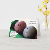 カスタムボーリングリーグボウリングをする人、 クリケットの投手誕生日カード カード (黄色い花)