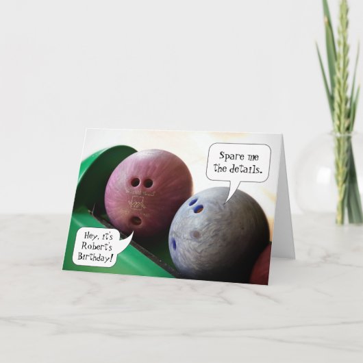 カスタムボーリングリーグボウリングをする人、 クリケットの投手誕生日カード カード (正面)