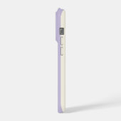 カスタムボールドモノグラム ラベンダー ストライプ iPhoneケース (左側面)