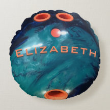 カスタムボ   ウリングボール青大理石とオレンジ