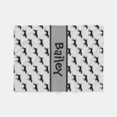 カスタムポインタードッグシルエット フリースブランケット (正面(横))