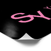 カスタムポスターサインピンクパープルブラックモダン ポスター (コーナー)