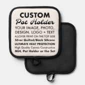 カスタムポットホルパーソナライズされたダー、シリコーン下面 鍋敷き (正面/裏面)