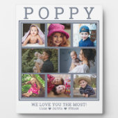 カスタムポピー私たちは愛8フォトコラージグレイ フォトプラーク (正面)