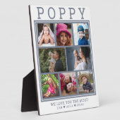 カスタムポピー私たちは愛8フォトコラージグレイ フォトプラーク (側面)