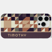 カスタムポリゴン三角形の正方形アートパターン Case-Mate iPhoneケース (裏面 (横))
